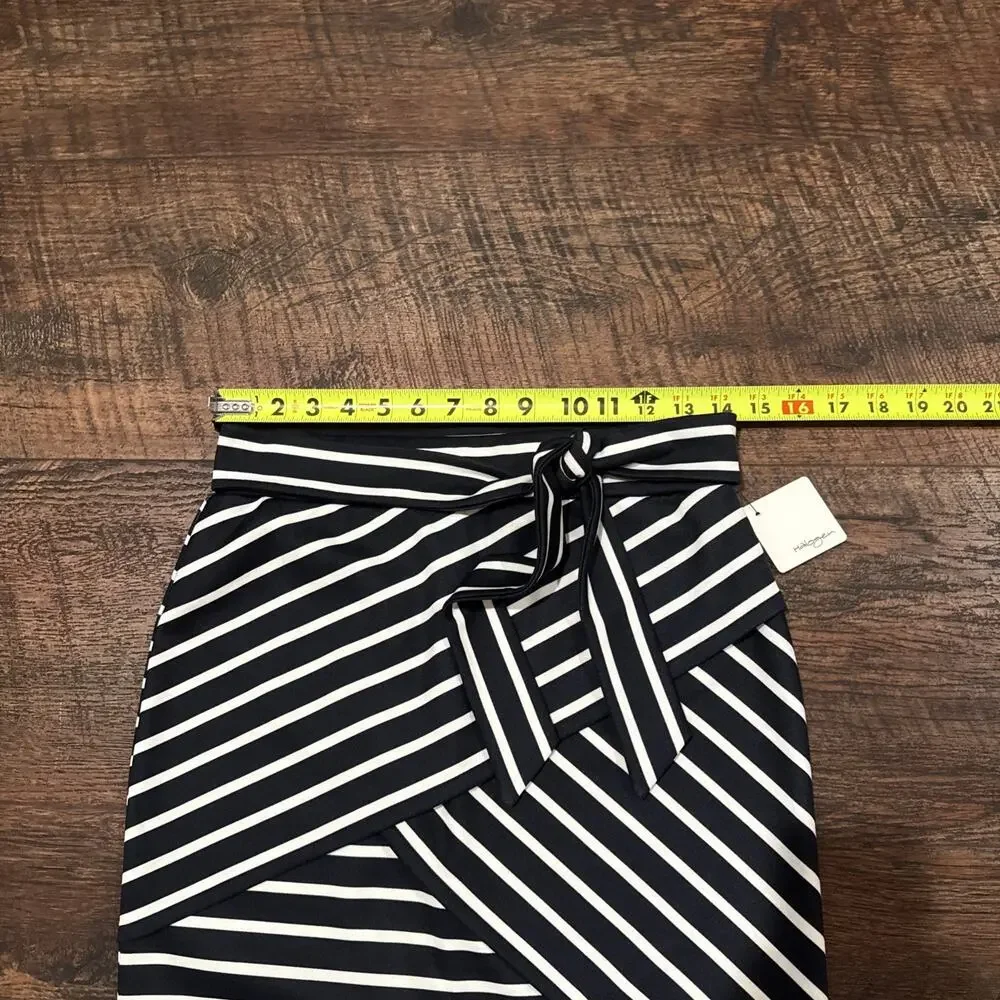 Halogen Pencil Skirt Navy White Stripe Nautical Preppy Stretch Size Small New